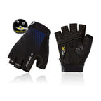 Half Finger Bicycle Gloves with Anti-Slip Shock-Absorbing Pad(Blue/Grey, SL2512-M)