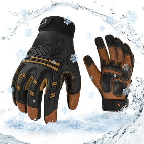 Cow Leather Impact Work Gloves, Abrasion & Water Resistant (CA7722IP)