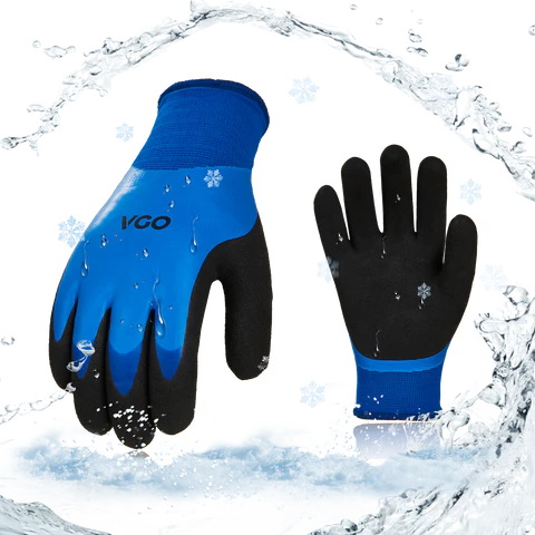 Triple Latex Coating Winter Gloves (Blue, RB2172)