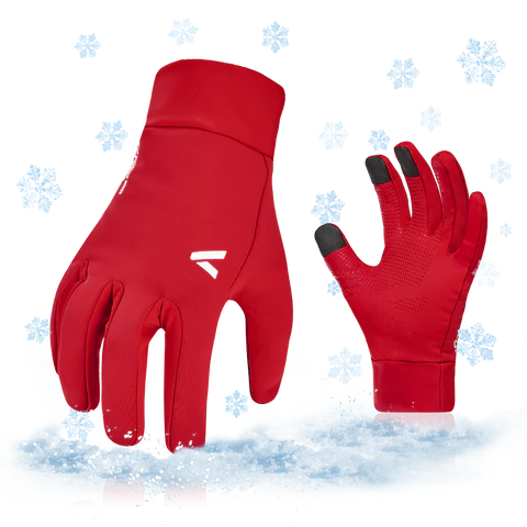 Winter Hiking Cycling Moto Hunting Gloves for Junior(Red/Gret,FT3114FL)