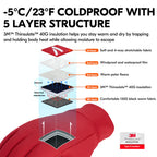 Winter Hiking Cycling Moto Hunting Gloves for Junior(Red/Gret,FT3114FL)