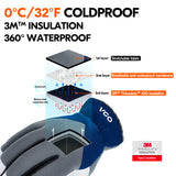 Waterproof Safety Work Gloves with 3M Thinsulate Lining (Grey, GA7711FW)