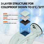 Lined Cow Grain Leather Work and Driver Gloves(Cream,CA9501F)