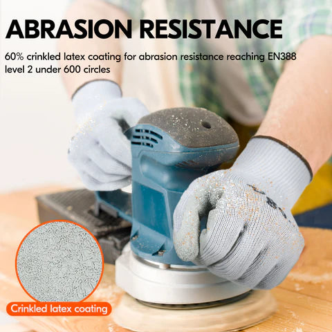 10 Pairs Latex Coating Gardening and Work Gloves(Grey Coat,SK2102-G)