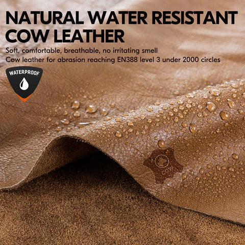 Mechanics Gloves, Anti-Vibration Gloves,Water Resistant, Medium Duty (Brown, CA9765WP)