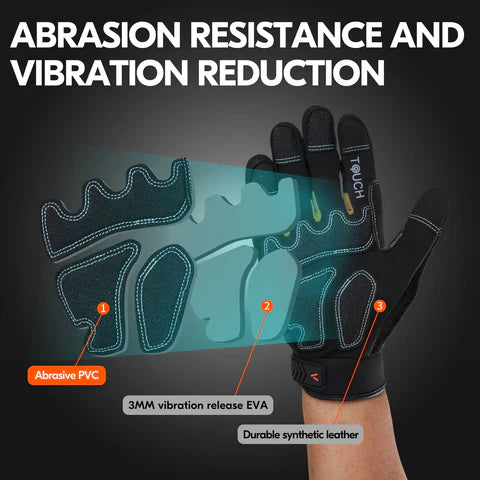 High Dexterity of Heavy-Duty Synthetic Mechanic Rigger Gloves (Black, SL8849)