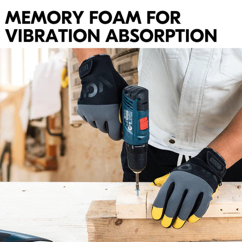 Mechanics Anti-Vibration Gloves,Rigger Gloves(Grey,CA7723)