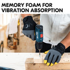 Mechanics Anti-Vibration Gloves,Rigger Gloves(Grey,CA7723)