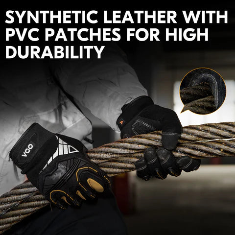 High Dexterity of Heavy-Duty Synthetic Mechanic Rigger Gloves (Black, SL8849)
