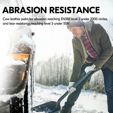 Lined Cow Grain Leather Work and Driver Gloves(Cream,CA9501F)