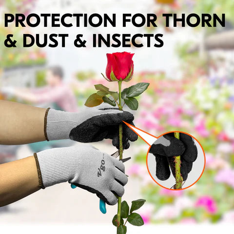 10 Pairs Latex Coating Gardening and Work Gloves(Grey Coat,SK2102-G)