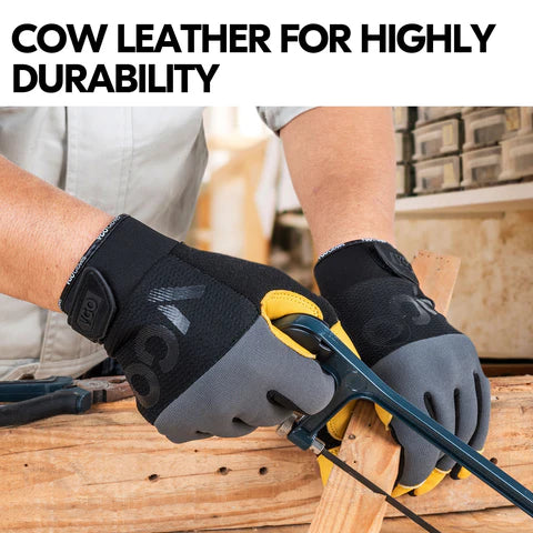 Mechanics Anti-Vibration Gloves,Rigger Gloves(Grey,CA7723)