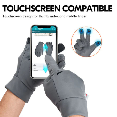 Winter Hiking Cycling Moto Hunting Gloves for Junior(Red/Gret,FT3114FL)