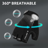 Half Finger Bicycle Gloves with Anti-Slip Shock-Absorbing Pad(Blue/Grey, SL2512-M)