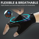 Half Finger Bicycle Gloves with Anti-Slip Shock-Absorbing Pad(Blue/Grey, SL2512-M)