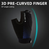 Half Finger Bicycle Gloves with Anti-Slip Shock-Absorbing Pad(Blue/Grey, SL2512-M)