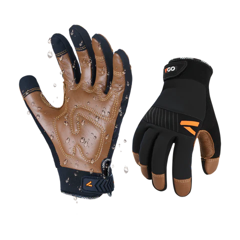 Mechanics Gloves, Anti-Vibration Gloves,Water Resistant, Medium Duty (Brown, CA9765WP)
